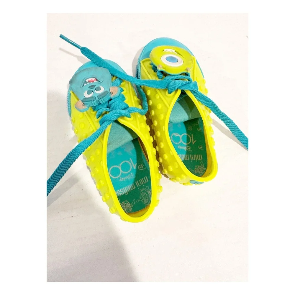 Mini Melissa‎ Disney Monsters Inc Mike Sulley Jelly Sneakers Green Blue Size 8